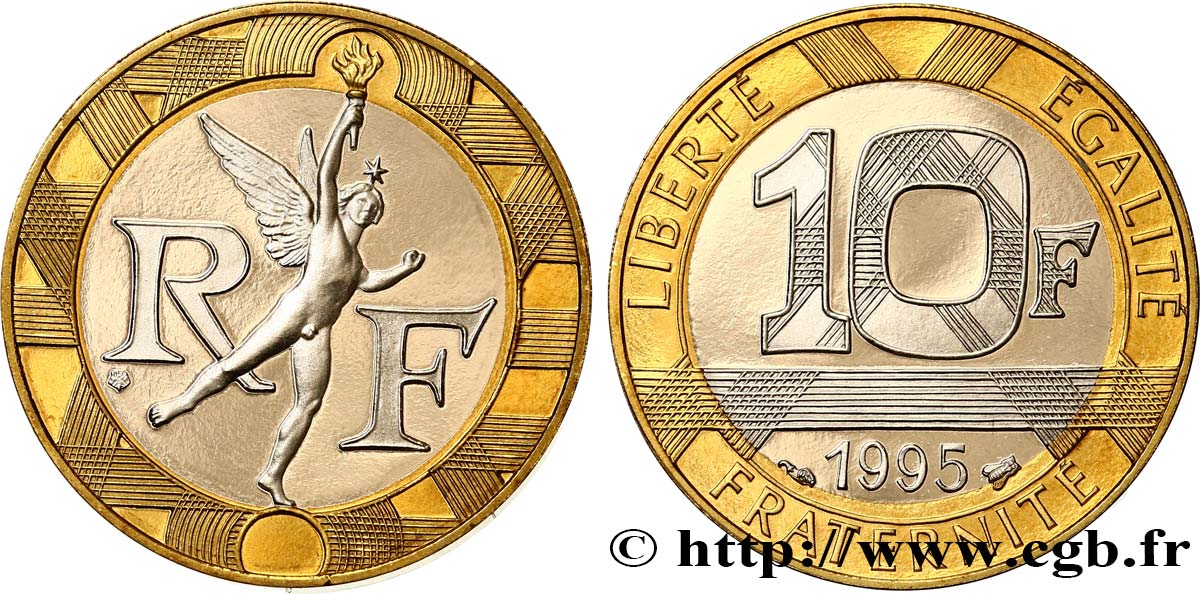 10 francs Génie de la Bastille, Belle Épreuve 1995 Pessac F.375/12 var. FDC 