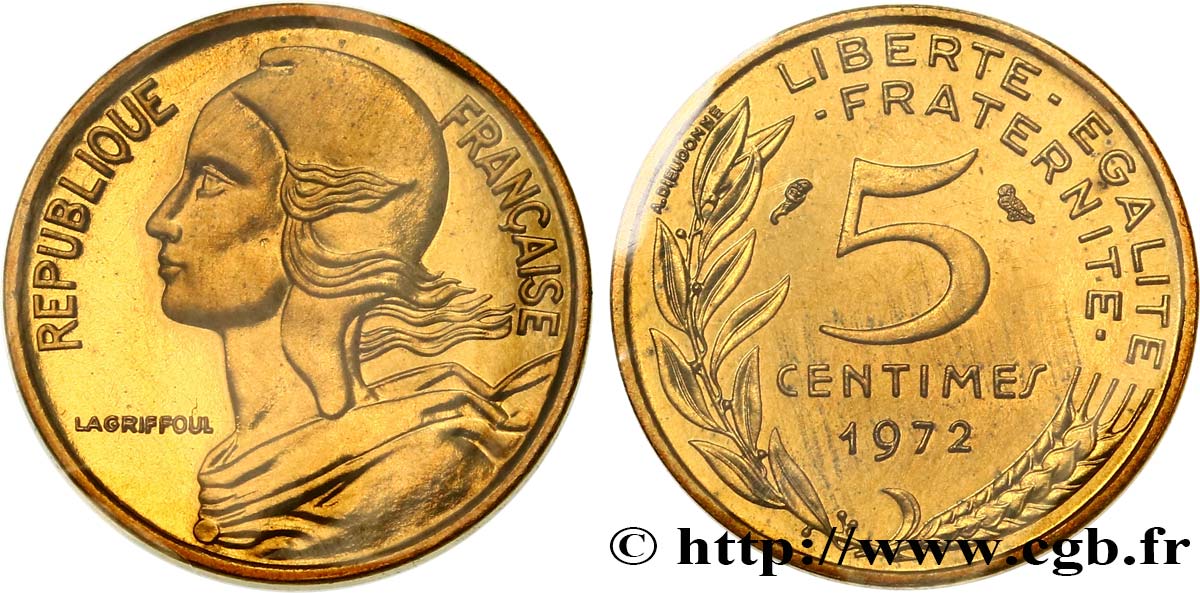 5 centimes Marianne 1972 Paris F.125/8 FDC 