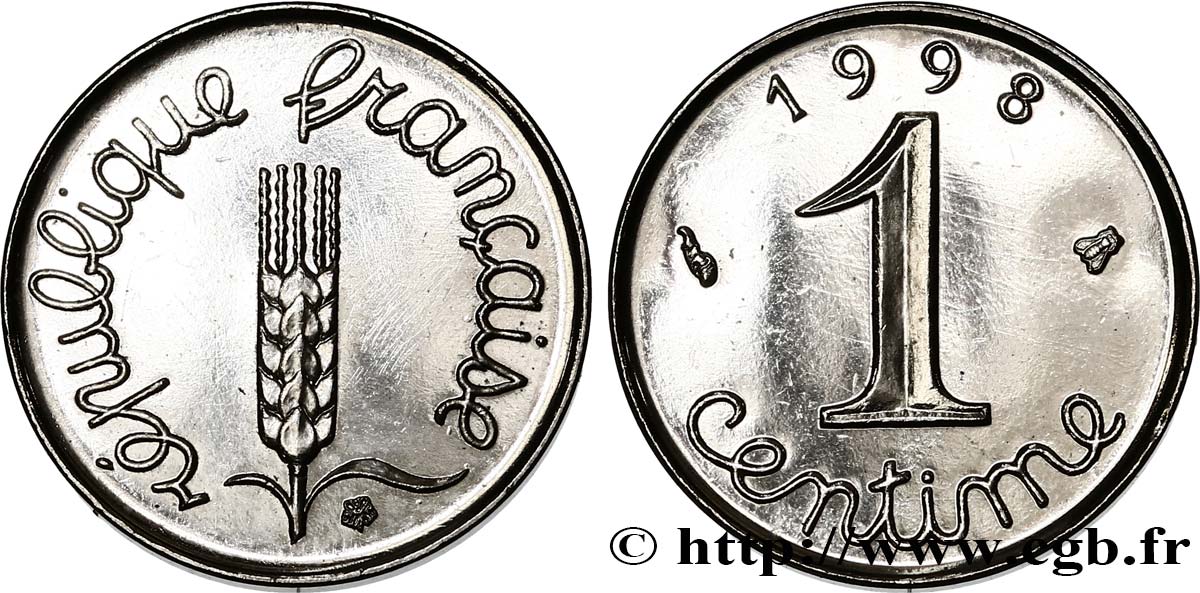 1 centime Épi, BU (Brillant Universel) 1998 Pessac F.106/58 SUP60 