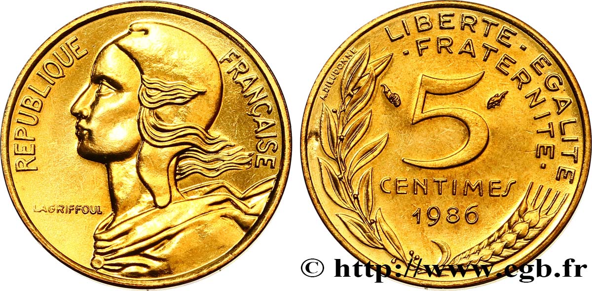 5 centimes Marianne 1986 Pessac F.125/22 ST 