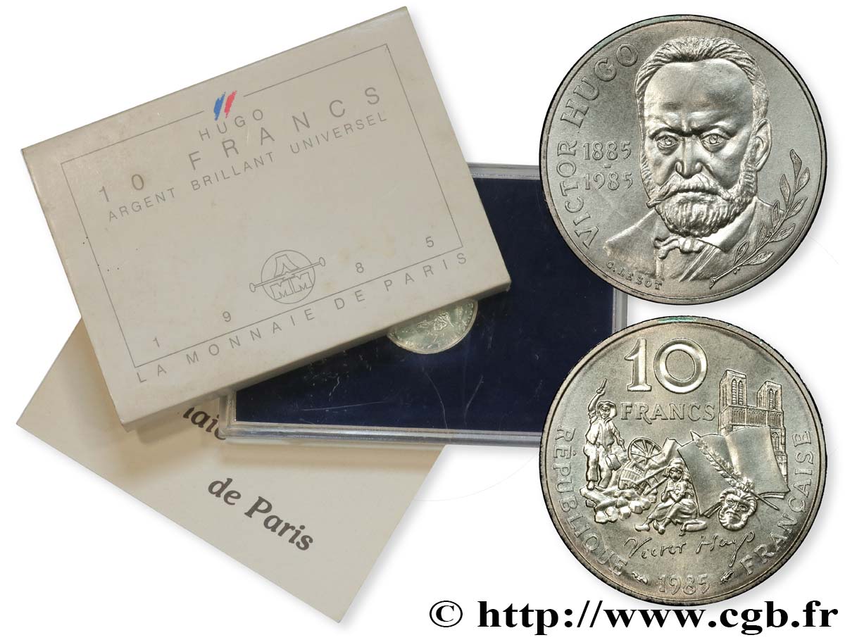 Brillant Universel argent 10 francs Victor Hugo 1985  F5.1300 2 MS 