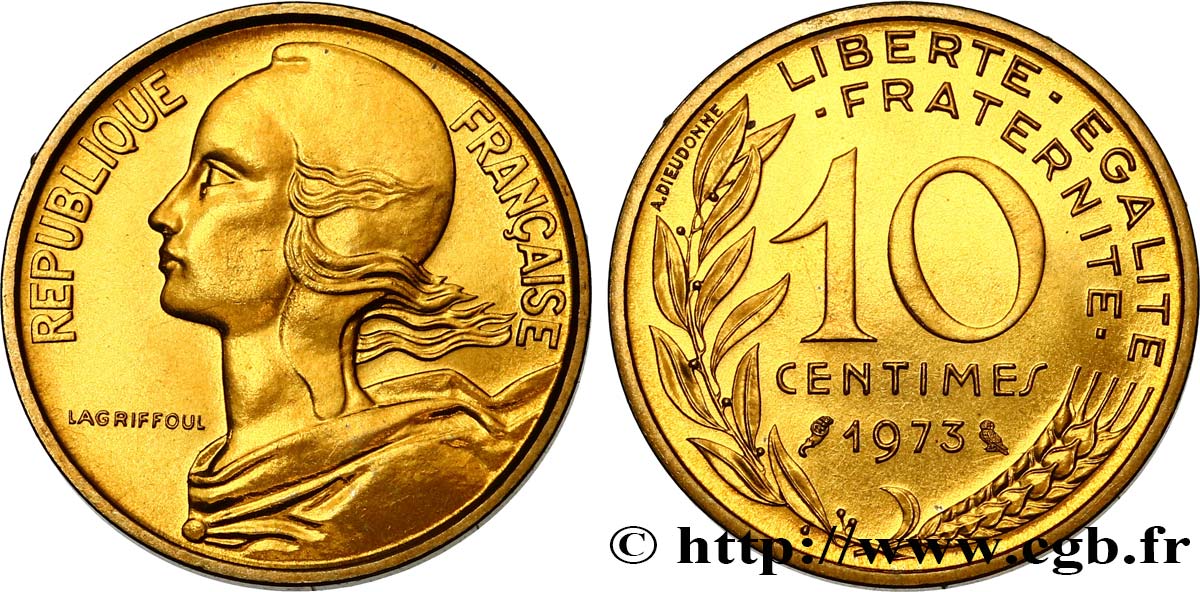 10 centimes Marianne 1973 Pessac F.144/13 MS64 