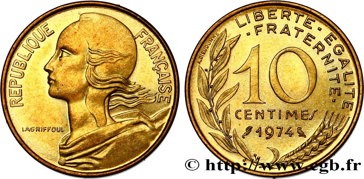 10 centimes Marianne 1974 Pessac F.144/14 SPL63 