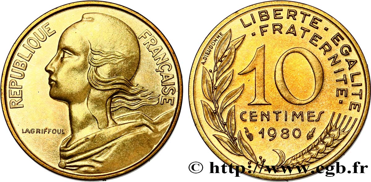 10 centimes Marianne 1980 Pessac F.144/20 SC64 