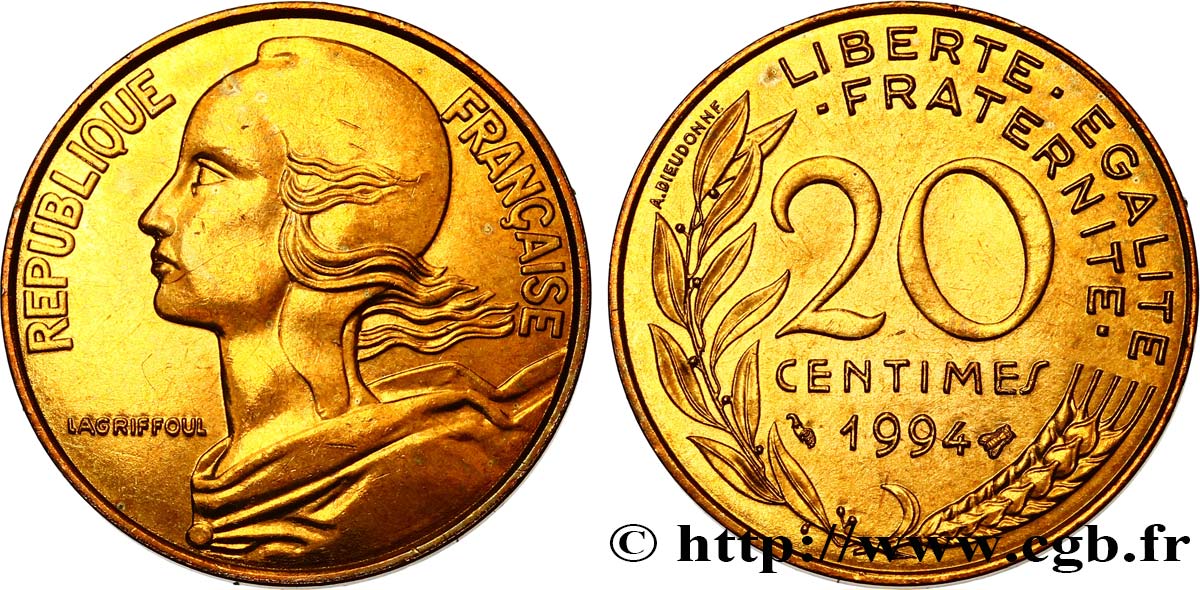 20 centimes Marianne 1994 Pessac F.156/38 MS63 