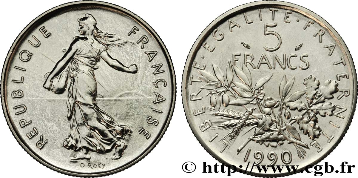 5 francs Semeuse, nickel 1990 Pessac F.341/22 MS 