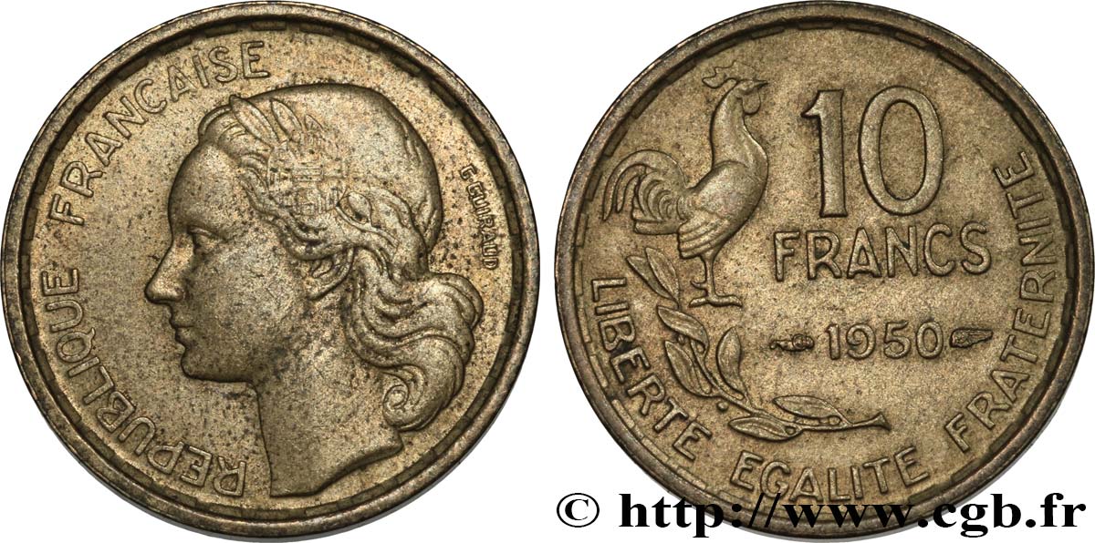 10 francs Guiraud 1950  F.363/2 AU50 