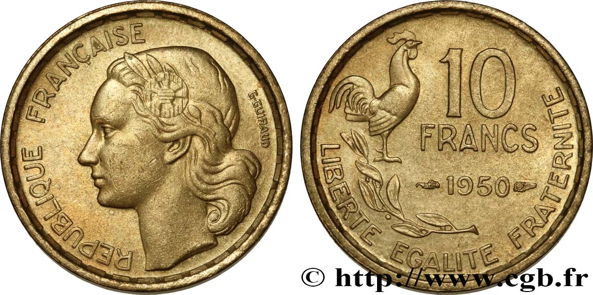 10 francs Guiraud 1950  F.363/2 AU52 