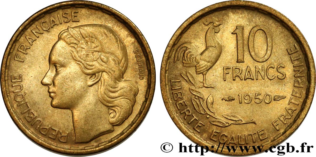 10 francs Guiraud 1950  F.363/2 SPL55 
