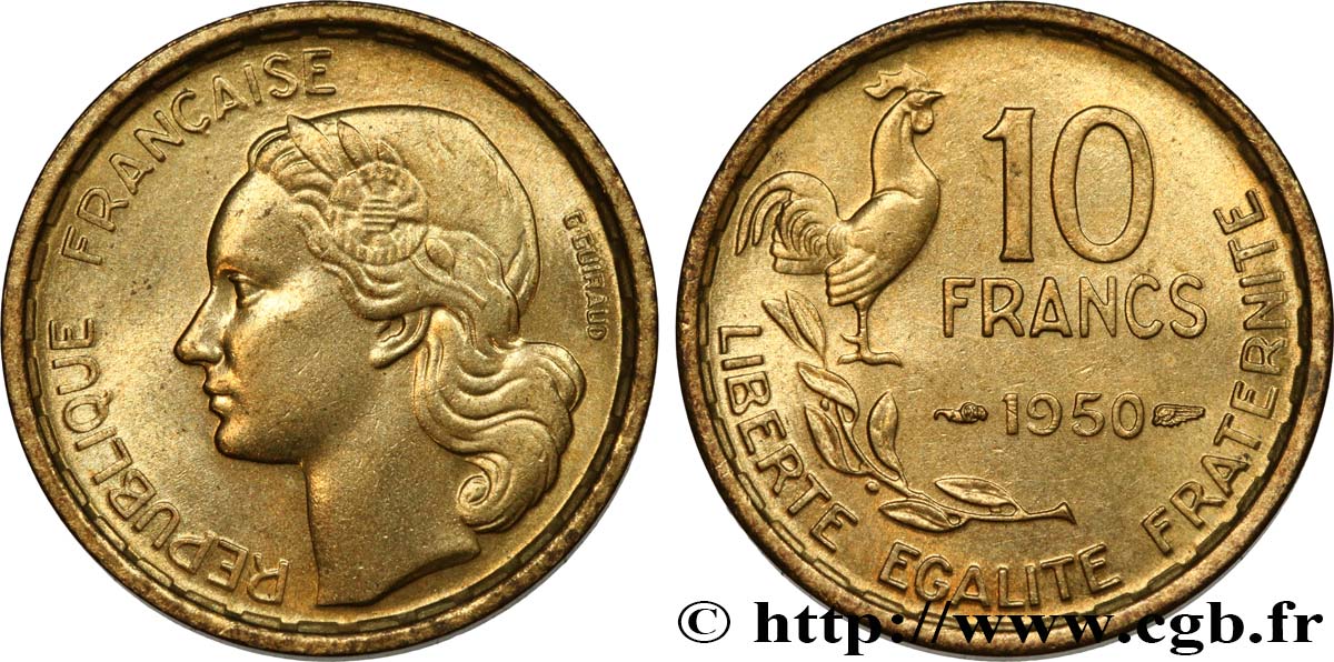 10 francs Guiraud 1950  F.363/2 SUP58 