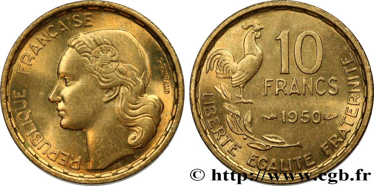 10 francs Guiraud 1950  F.363/2 AU58 