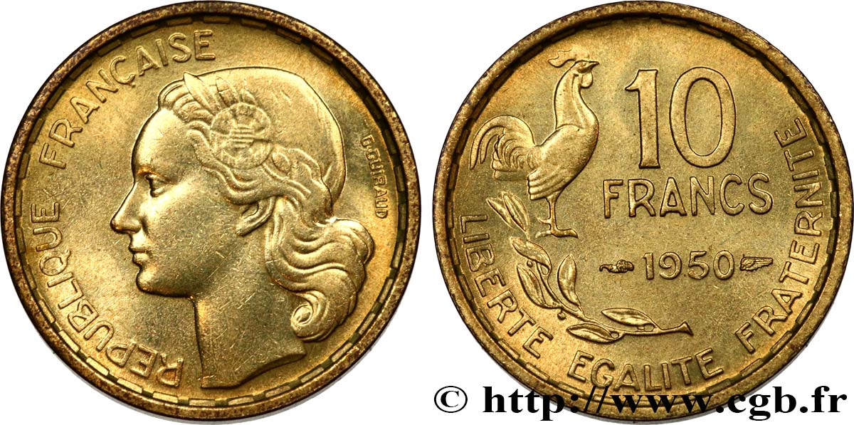 10 francs Guiraud 1950  F.363/2 AU55 
