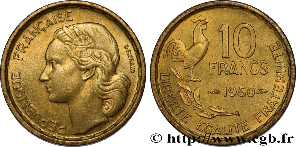 10 francs Guiraud 1950  F.363/2 SUP55 