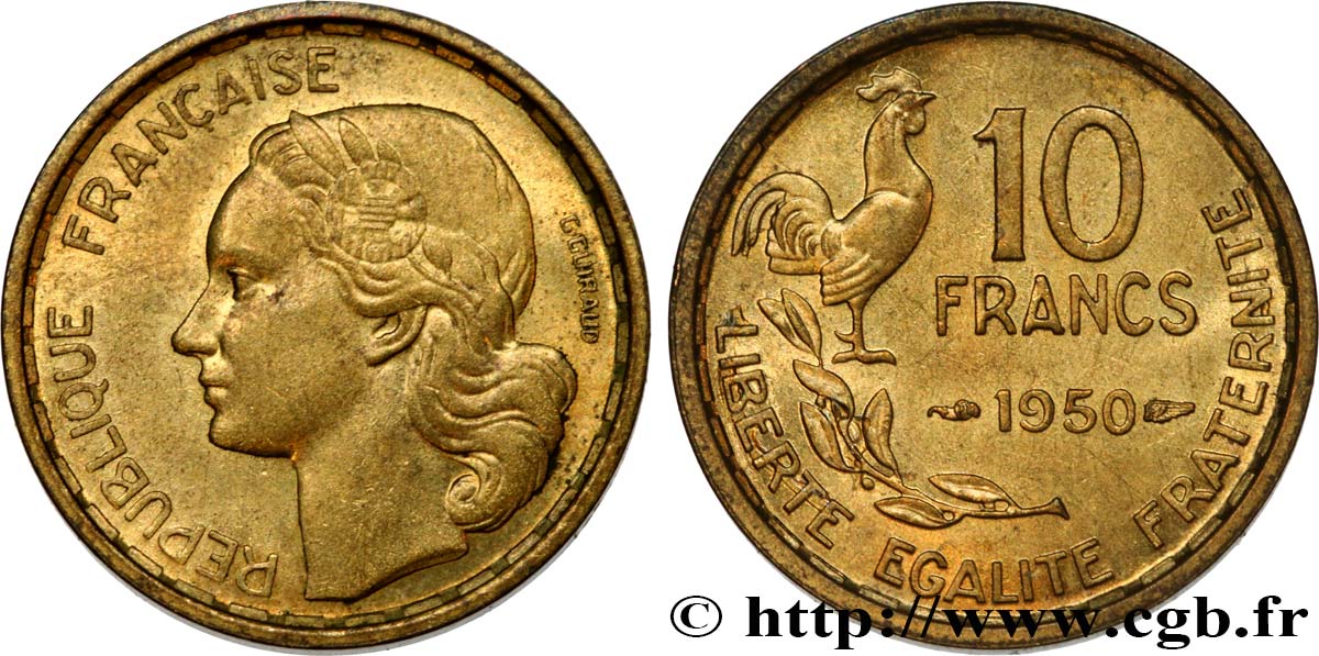 10 francs Guiraud 1950  F.363/2 MS60 
