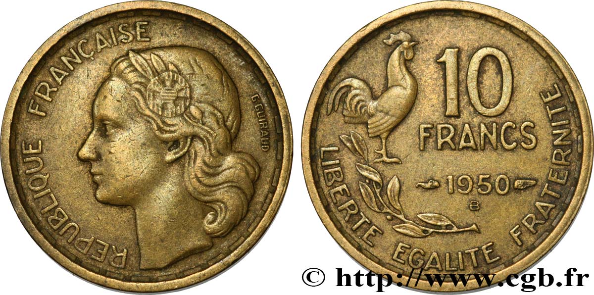 10 francs Guiraud 1950 Beaumont-Le-Roger F.363/3 TTB45 