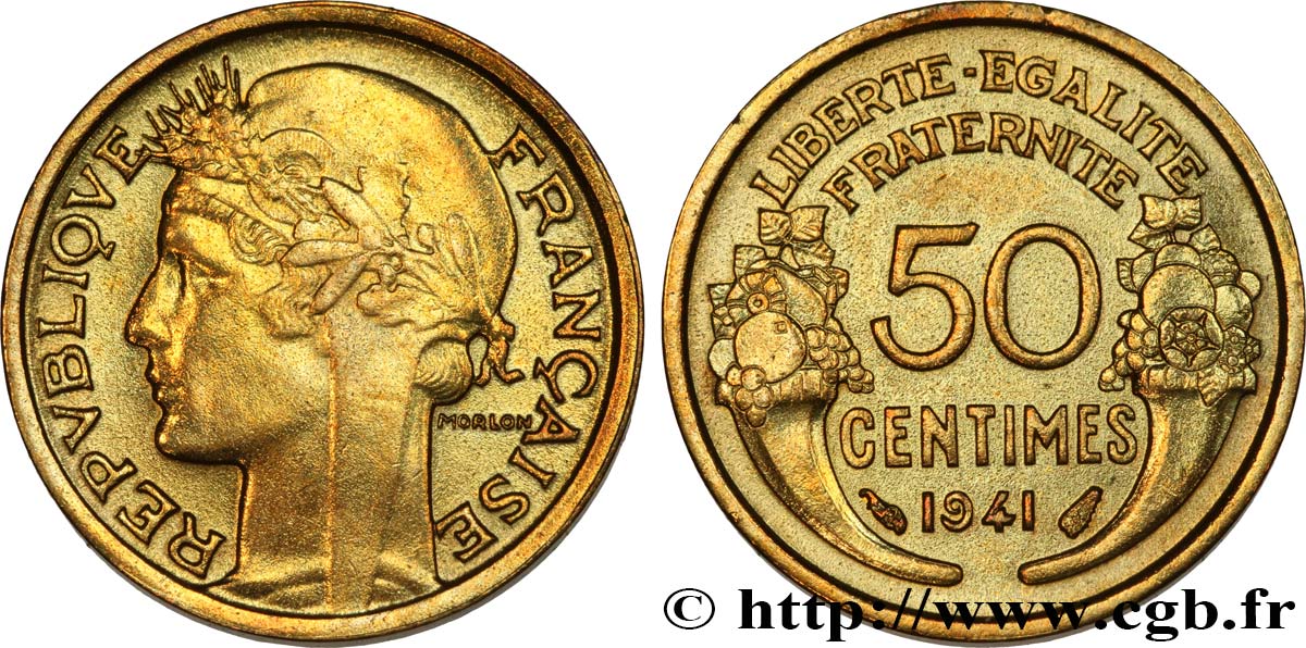 50 centimes Morlon 1941  F.192/18 SUP+ 