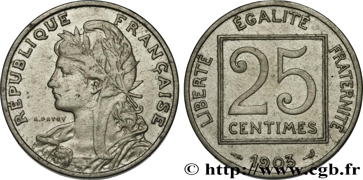 25 centimes Patey, 1er type 1903  F.168/3 BC35 