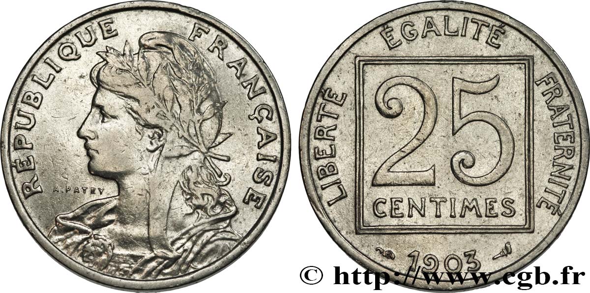 25 centimes Patey, 1er type 1903  F.168/3 VF35 