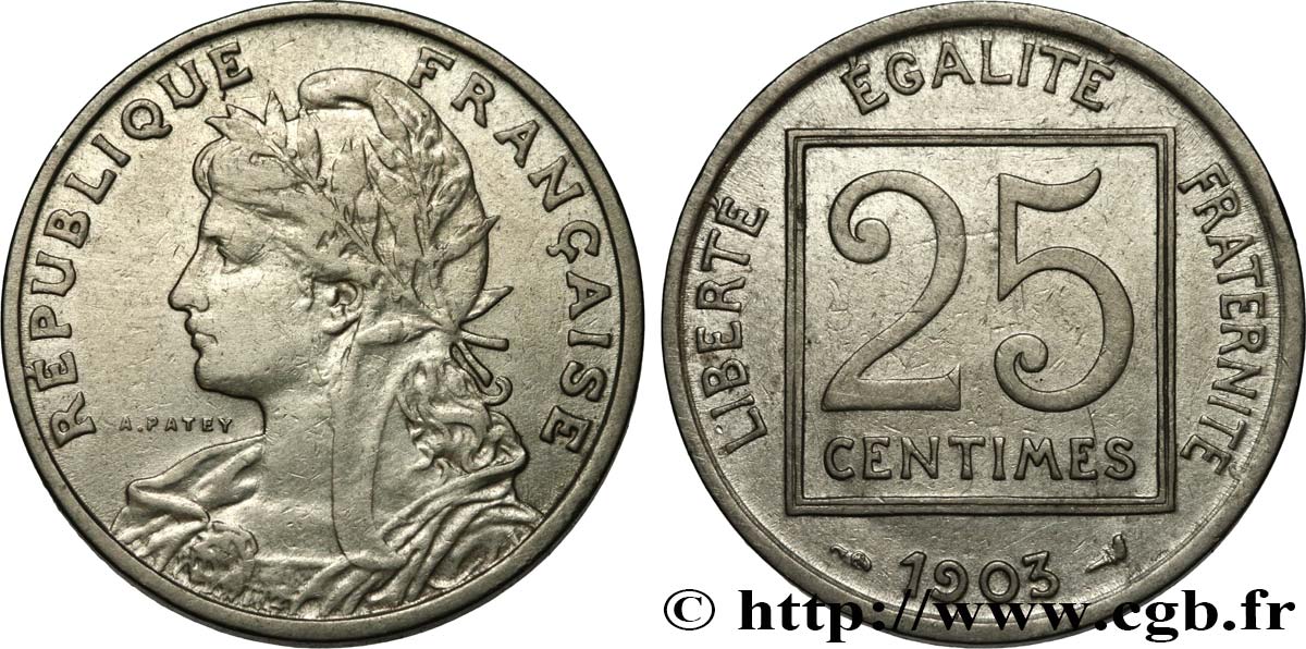 25 centimes Patey, 1er type 1903  F.168/3 BB40 