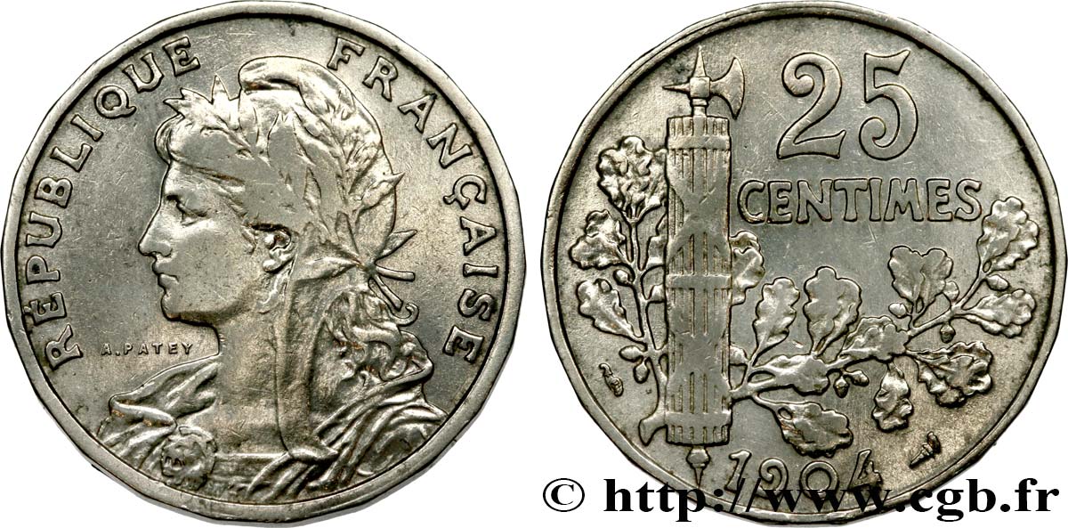 25 centimes Patey, 2e type 1904  F.169/2 TB30 