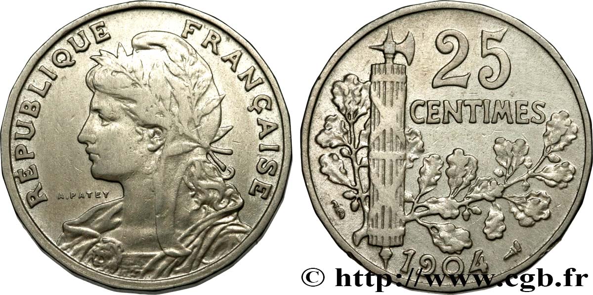25 centimes Patey, 2e type 1904  F.169/2 BC35 
