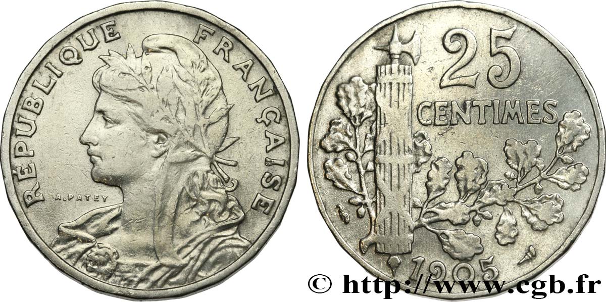 25 centimes Patey, 2e type 1905  F.169/3 S30 