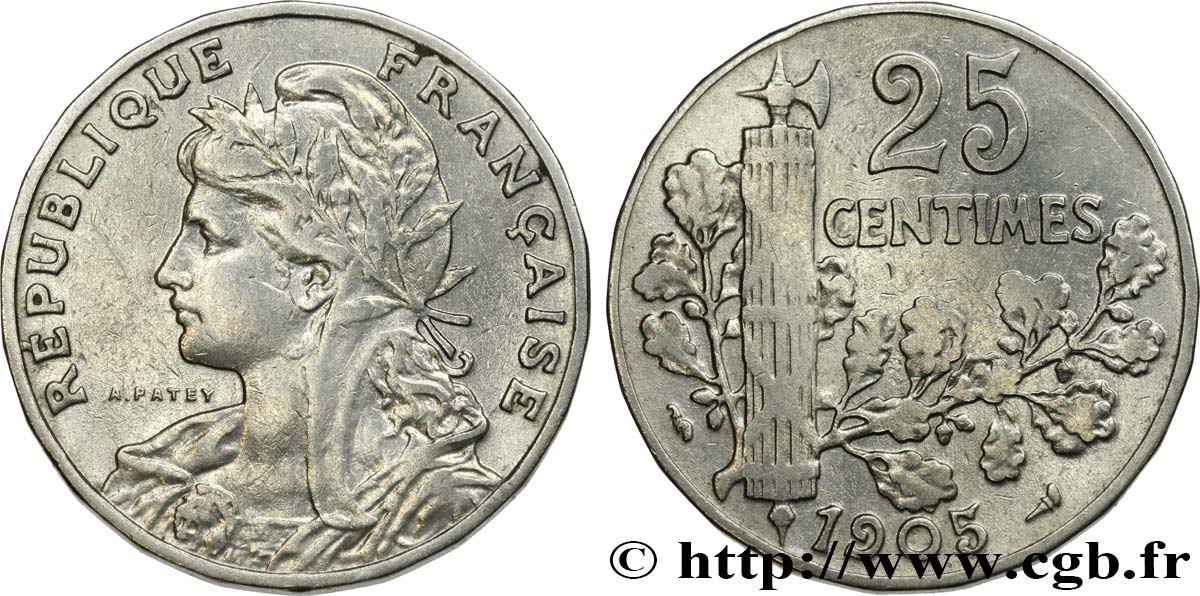 25 centimes Patey, 2e type 1905  F.169/3 S35 