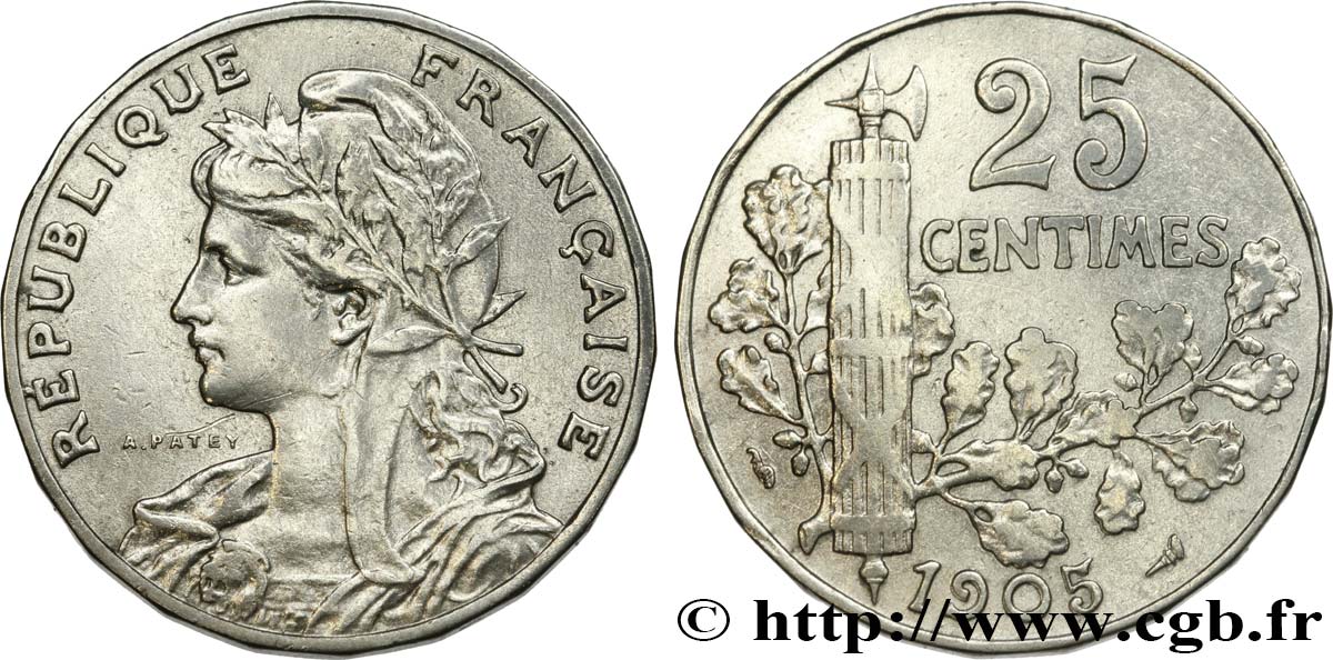 25 centimes Patey, 2e type 1905  F.169/3 BB40 