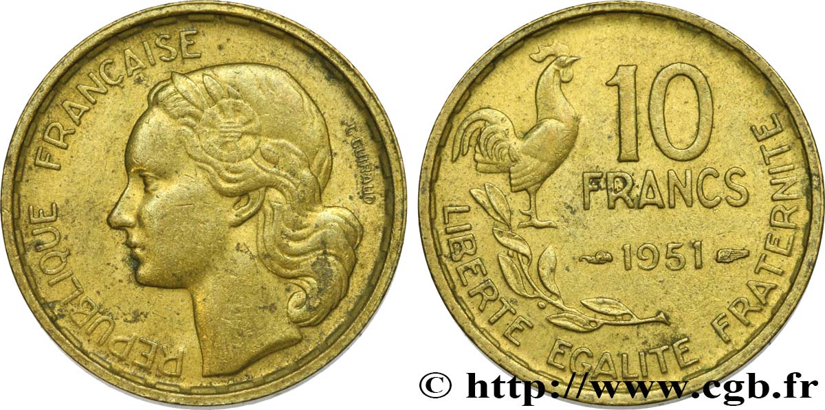 10 francs Guiraud 1951  F.363/4 BB48 