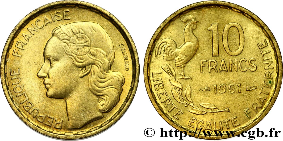 10 francs Guiraud 1951  F.363/4 MBC52 