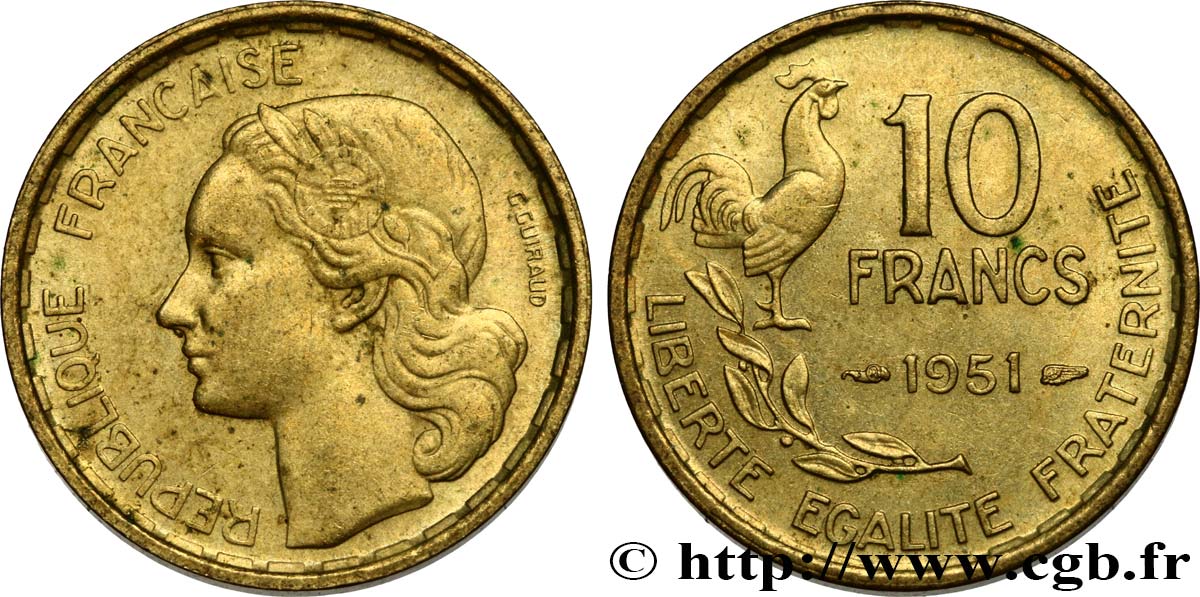 10 francs Guiraud 1951  F.363/4 VZ55 