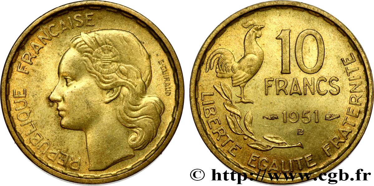 10 francs Guiraud 1951 Beaumont-Le-Roger F.363/5 AU58 