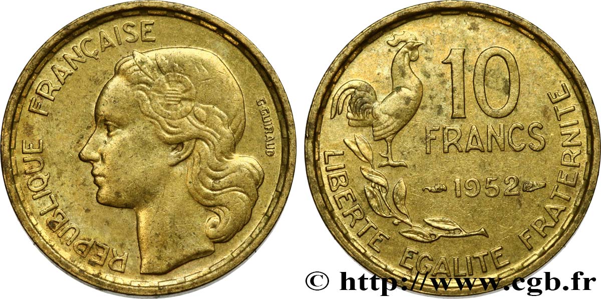 10 francs Guiraud 1952  F.363/6 AU50 