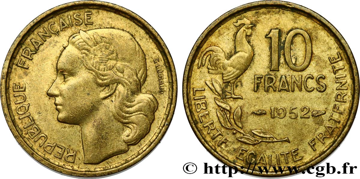 10 francs Guiraud 1952  F.363/6 AU50 