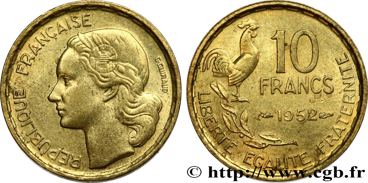 10 francs Guiraud 1952  F.363/6 SPL55 