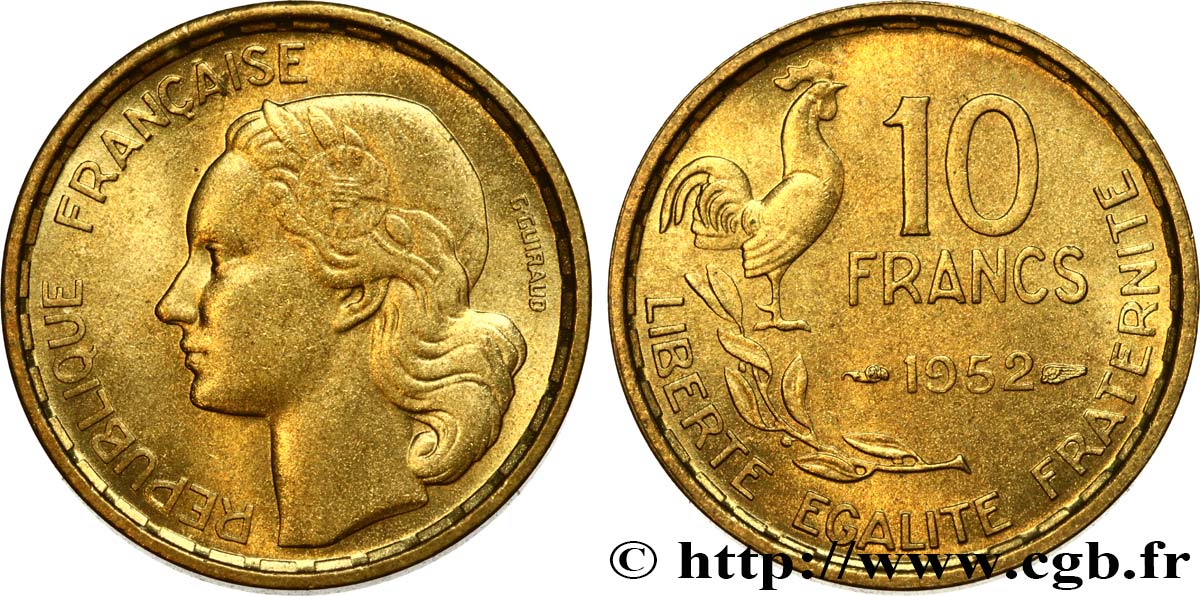 10 francs Guiraud 1952  F.363/6 AU58 