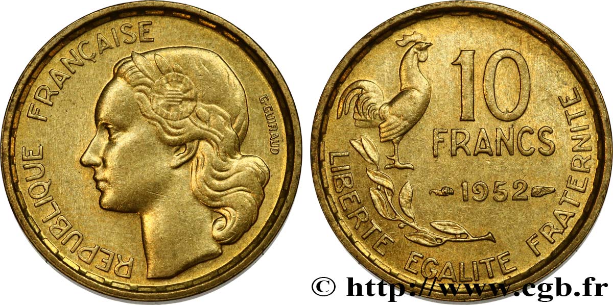10 francs Guiraud 1952  F.363/6 AU58 