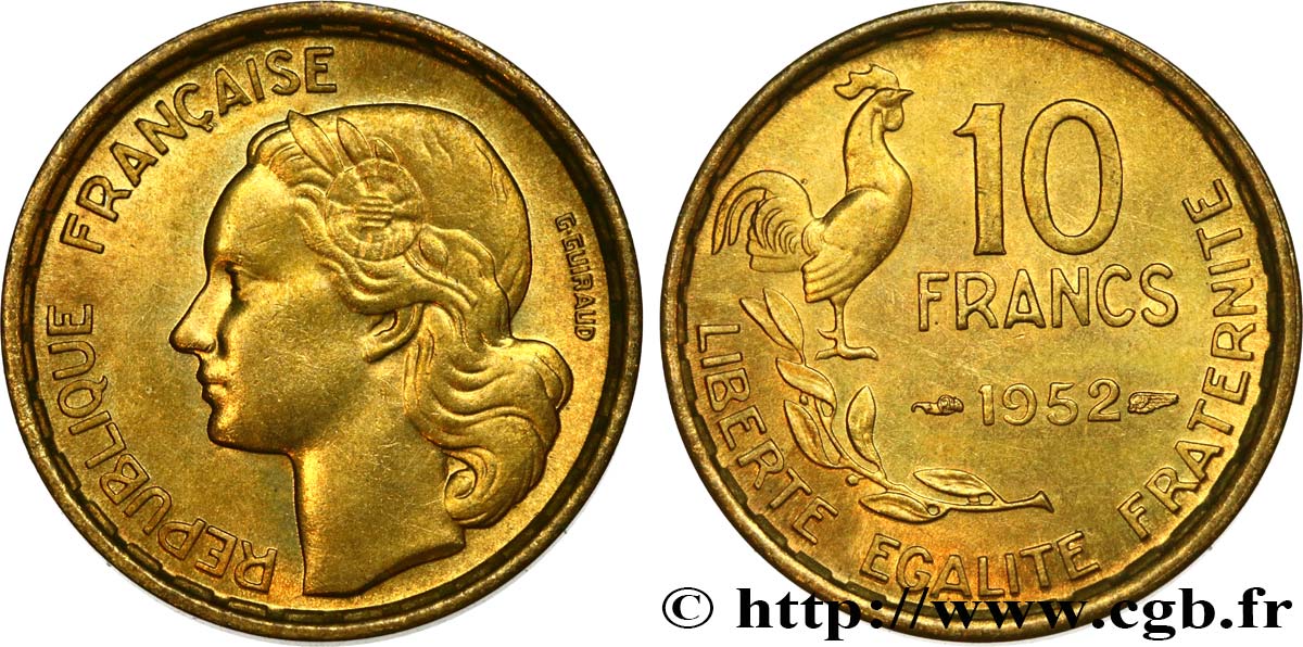 10 francs Guiraud 1952  F.363/6 SPL60 