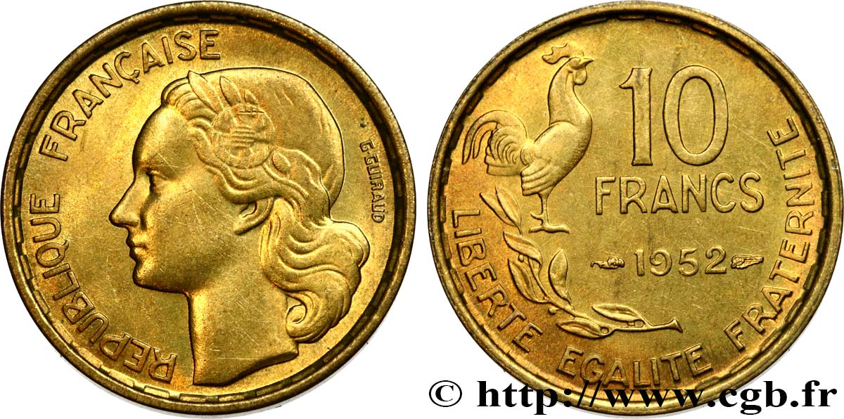 10 francs Guiraud 1952  F.363/6 MS60 