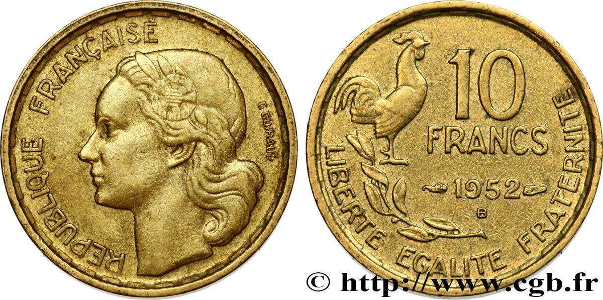 10 francs Guiraud 1952 Beaumont-Le-Roger F.363/7 TTB52 