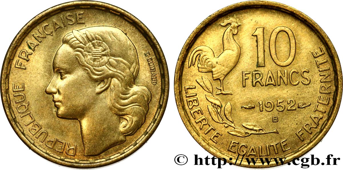 10 francs Guiraud 1952 Beaumont-Le-Roger F.363/7 SPL 
