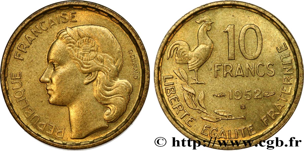 10 francs Guiraud 1952 Beaumont-Le-Roger F.363/7 EBC62 