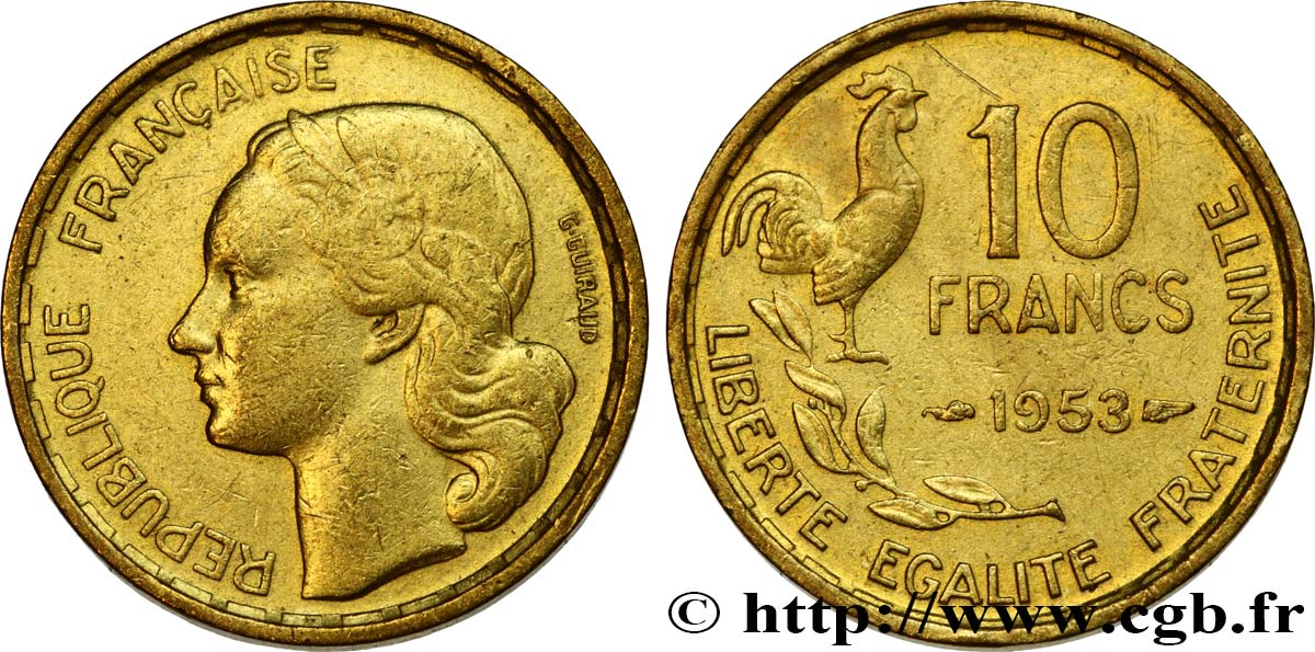 10 francs Guiraud 1953  F.363/8 fVZ 