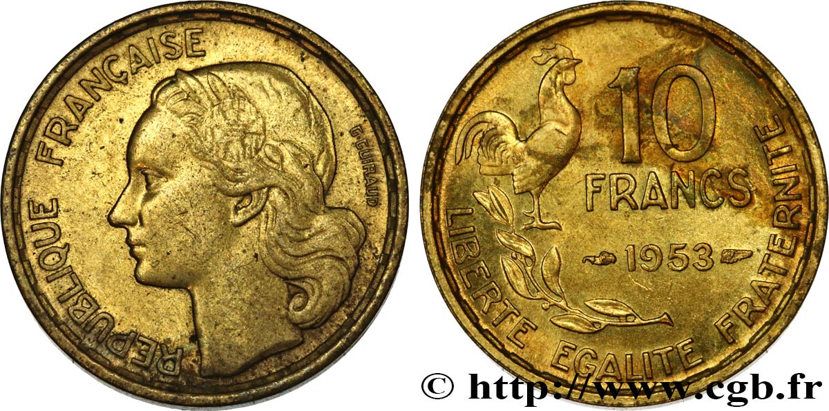 10 francs Guiraud 1953  F.363/8 MBC+ 