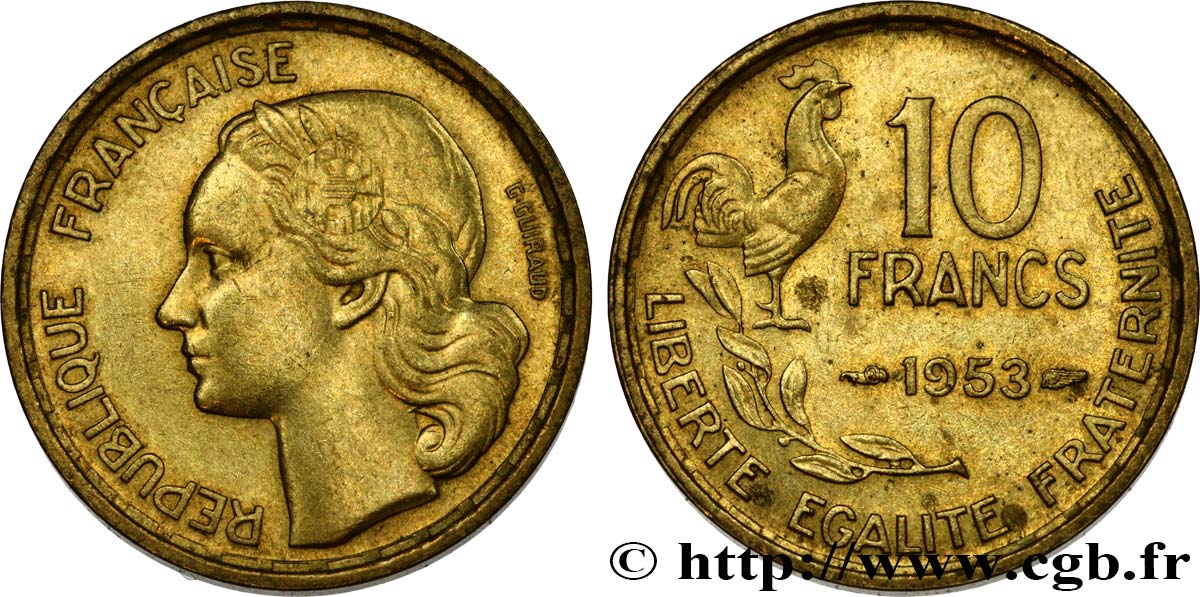 10 francs Guiraud 1953  F.363/8 SPL58 