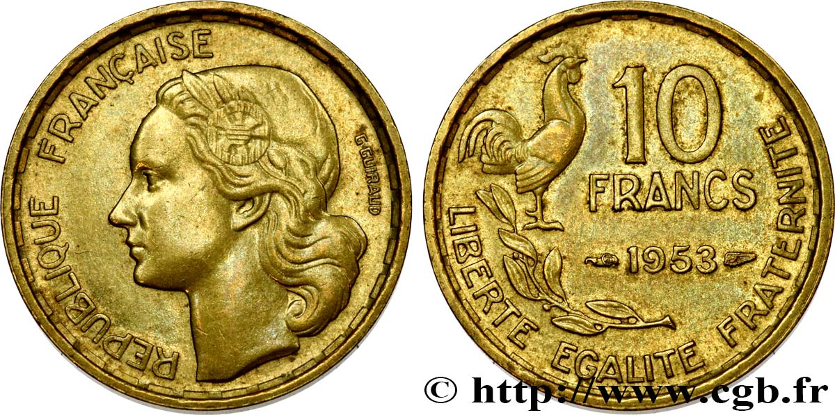 10 francs Guiraud 1953  F.363/8 AU52 
