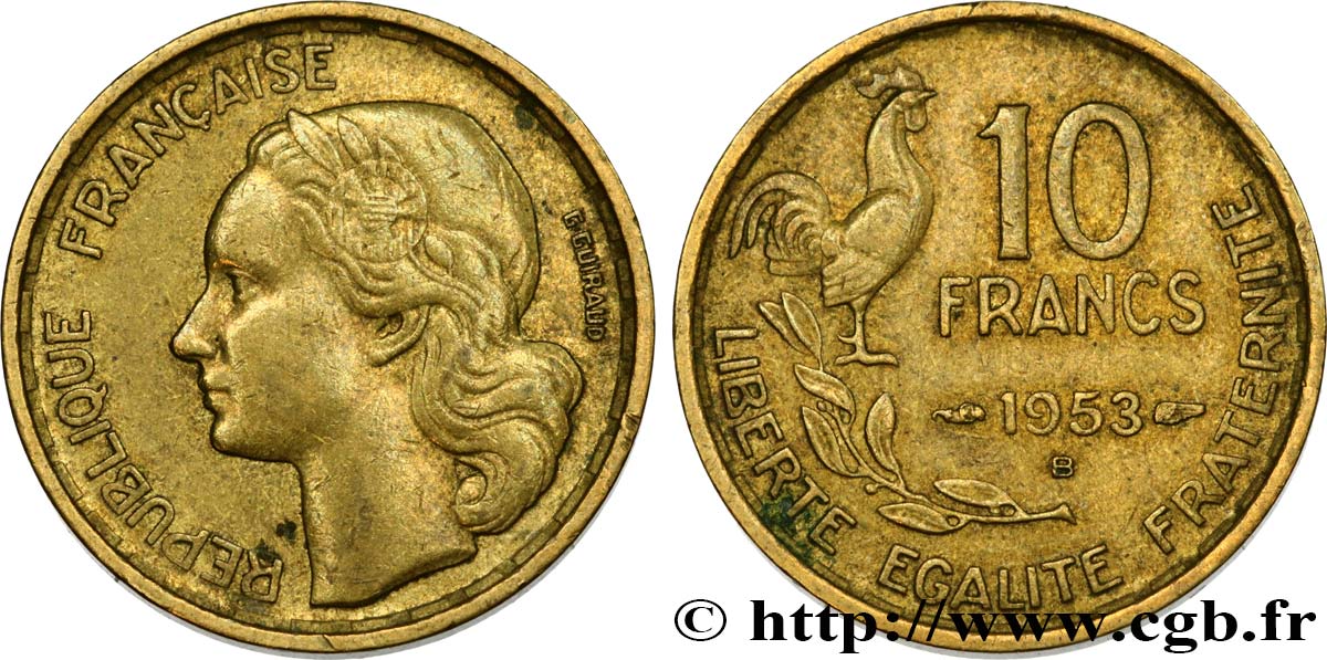 10 francs Guiraud 1953 Beaumont-Le-Roger F.363/9 BB50 