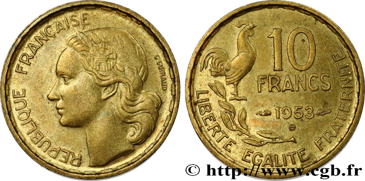 10 francs Guiraud 1953 Beaumont-Le-Roger F.363/9 TTB52 