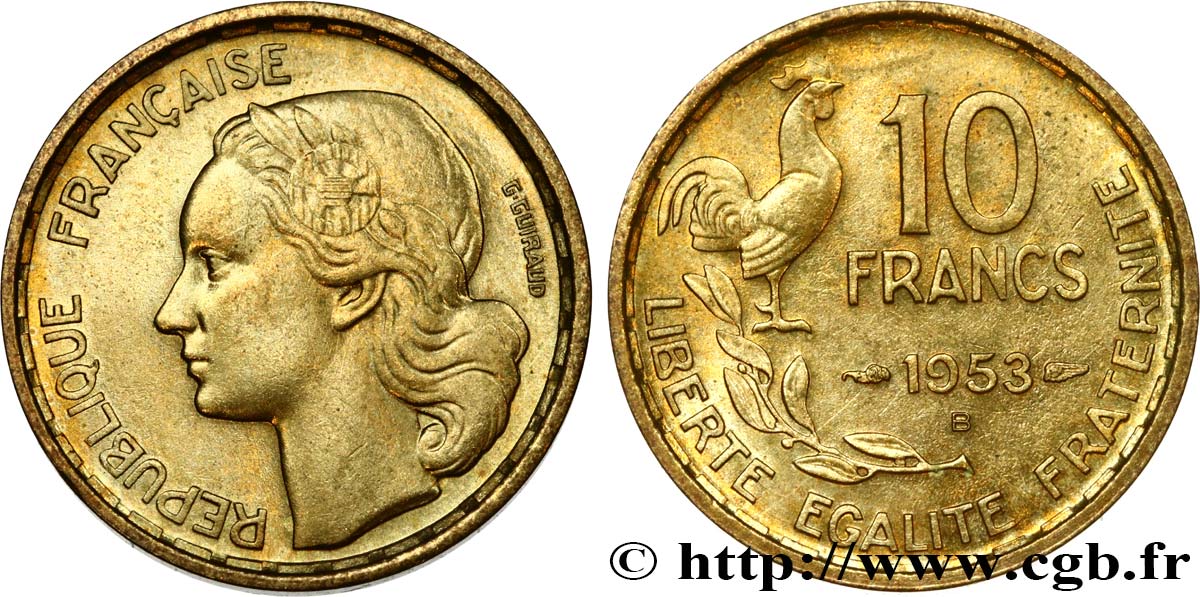10 francs Guiraud 1953 Beaumont-Le-Roger F.363/9 EBC58 