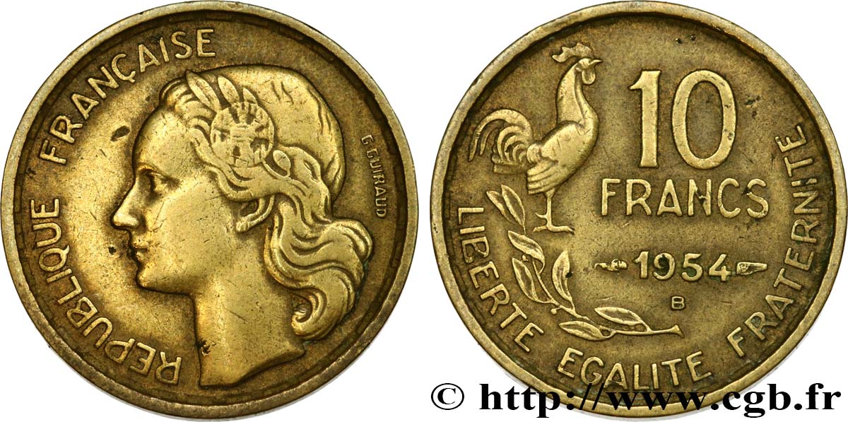 10 francs Guiraud 1954 Beaumont-Le-Roger F.363/11 MB35 